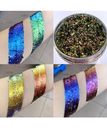 For Aurora Nail Powder Colorful Coarse Cloud Brocade Powder Handmade Face Body Makeup Nail Decoration Supp HY-71 Purple-Golden 8 - Buy Online on SooperMarket.com