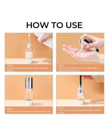 Longway Silver Airless Cosmetic Cream Pump Bottle Travel Size 1oz/30ml (Pack of 6) - Refillable Containers - Buy Online on SooperMarket.com