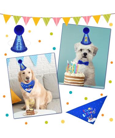 Heyu-Lotus Dog Birthday Bandana with Bow Tie Scarf and Party Hat - Perfect Dog Birthday Party Supplies for Small to Medium Dogs - Buy Online on SooperMarket.com