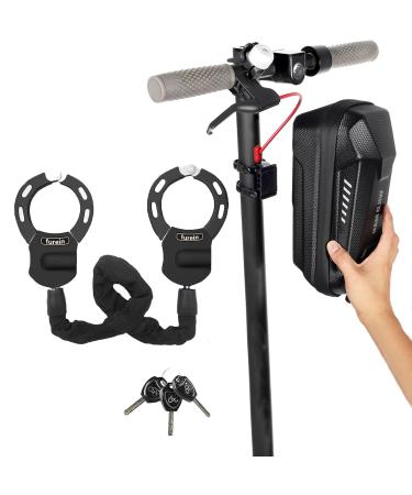 Castle for e scooter handcuff lock for E scooter bicycle lock e-bike/motorcycle electro scooter lock with silicone protection against scratches including a portable 4L storage pocket
