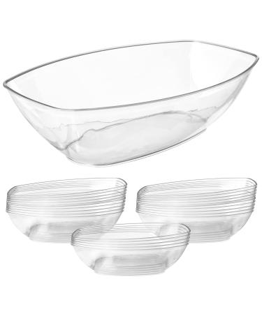 12 Pack Clear Oval Plastic Serving Bowls (64 Oz) - Disposable Party Dishes, Taco Bar Serving Set, Chip Bowls for Parties, Snack Containers, Salad Containers, Candy Bowl, Party Bowls for Serving Food