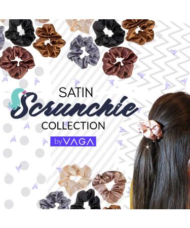VAGA Cute Scrunchies Set - 6 Colors, Soft Hair Elastics, Ponytail Holder Pack - Satin Scrunchies for Thick Hair - Buy Online on SooperMarket.com