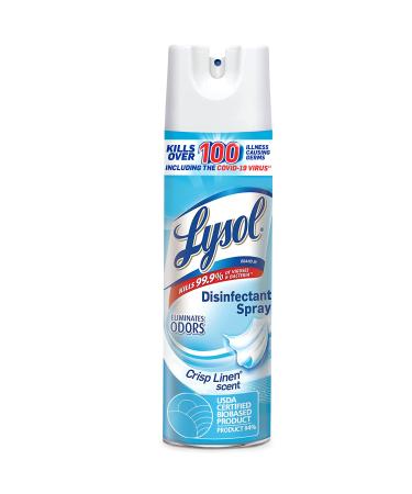 Lysol Sanitizing and Antibacterial Spray for Disinfecting & Deodorizing, Crisp Linen, 12.5 Fl Oz