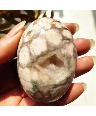 Natural Crystal Rough Crystals Natural Stone Cherry Blossom Agate Crystal Palm Ornaments Home Room Decor Spiritual Reiki Crystals (Color : 100-110g) - Buy Online on SooperMarket.com