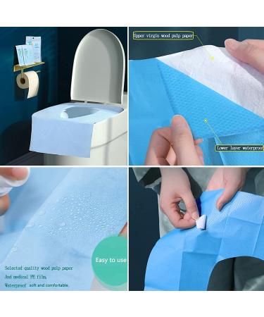 Disposable Toilet Seat Covers 30Pcs - Waterproof & Individually Wrapped - Large Portable Potty Training Covers for Kids - Ideal for Road Trips & Public Restrooms - Sky Blue - Buy Online on SooperMarket.com