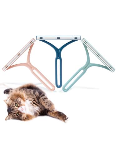 Mollypaws Pet Hair Remover for Couch, Carpet Scraper Fur Removal Tool for Furniture, Lint Cleaner Dog Hair, Reusable Cat Hair Removal Brush for Car Detailing (3 Pack) 3 Pack/pet hair remover brush
