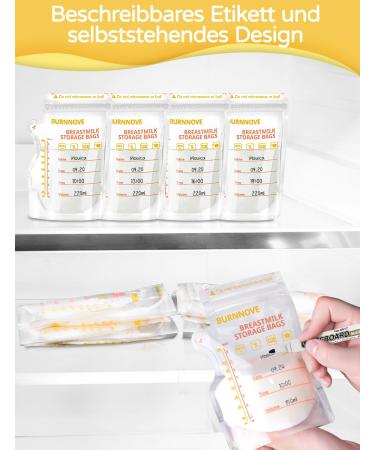 Buy Burnnove 130 BPA-Free Breast Milk Storage Bags - 250ml Double Zipper - Safe & Convenient International Shipping - Buy Online on SooperMarket.com