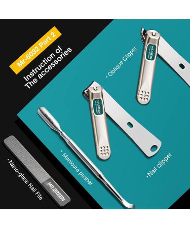 MR.GREEN 7in1 Manicure Set - Stainless Steel Professional Nail Clippers & Pedicure Tools with Travel Case (Mr-6032) - Buy Online on SooperMarket.com
