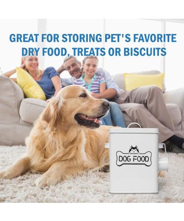 Vumdua Pet Treat and Food Storage Container - Airtight Dog Food Container with Scoop, Farmhouse Design, White - Perfect Gift for Dog Owners - Buy Online on SooperMarket.com