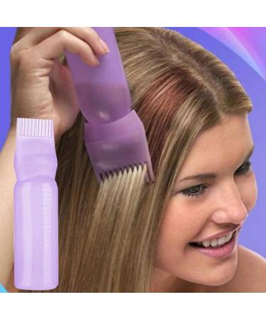 Hair Dye Bottle 160ML Shampoo Bottle Hair Comb Applicator Bottle Brush Bottle for Hair Dyeing Tool Purple Colouring Tools Accessories - Buy Online on SooperMarket.com