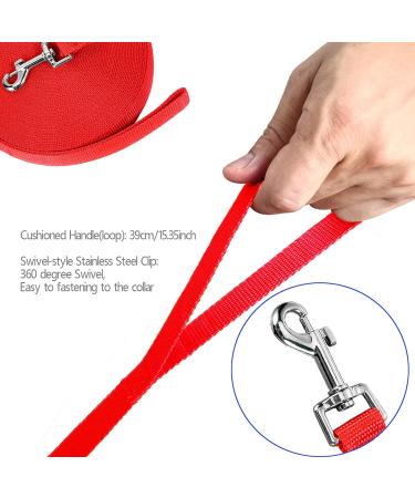 NavoX Training Lead for Dog/Puppy 20m Red Extra Long Line Dog Lead Nylon Long Dog training Leash for Pet Recall hiking camping hunting backyard - Buy Online on SooperMarket.com