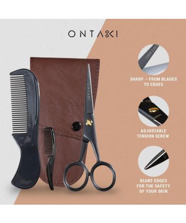 ONTAKI 3 Scissors Pack: German Beard & Mustache, Nose Hair Scissors Set - Buy Online on SooperMarket.com