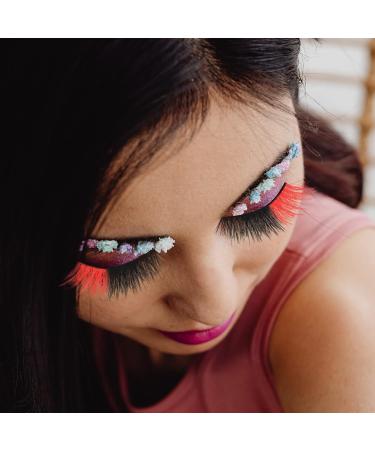 KALLORY 5 Pairs Red Colored Wispy Lashes - Natural Look 3D Eyelash Strips for Women & Girls - Perfect for Any Occasion - Buy Online on SooperMarket.com