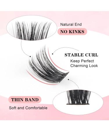 Glowing Win Single Eyelash Extensions - 72 PCs DIY Volume Cluster Lashes (10-16mm) - Natural Wispy Individual False Eyelashes - Buy Online on SooperMarket.com