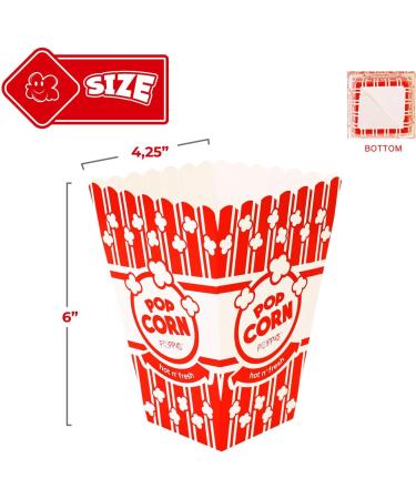 Poppy's Large Popcorn Boxes 200 Pack 46 Oz Concession-Grade Popcorn Buckets Popcorn Machine Accessories for Popcorn Bars Movie Nights Concessions - Buy Online on SooperMarket.com