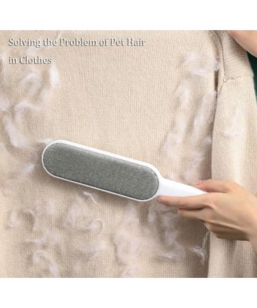 Cat Hair Remover & Pet Lint Brushes - Self-Cleaning Double-Sided Loose Hair Catcher for Dogs & Cats | Effective Hair Cleaner for Clothes Sofa & Carpet (White - Buy Online on SooperMarket.com