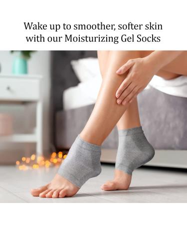 Moisturizing Heel Socks with Soft Gel Lining - Reusable Foot Moisturizer for Dry Cracked Feet - Pack of 2 - Buy Online on SooperMarket.com