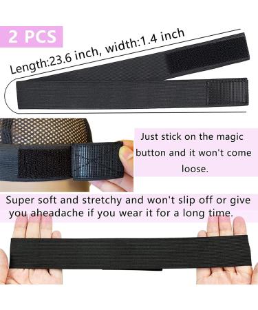 XConstellation Elastic Bands for Wigs - Adjustable Magic Buckle Edges Wrap with No Slip Grip - 2 Pcs Black - Buy Online on SooperMarket.com
