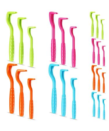 Kittmip 24 Pcs Tick Remover Plastic Tick Remover Tools Tick Puller Removal Tick Grabber for Dogs Cats Humans, 3 Sizes, Green Rose Red Blue Orange
