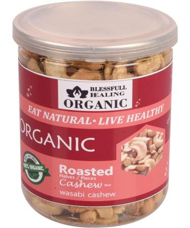 Blessfull Healing Organic Natural Vegan Wasabi Roasted Halves/Pieces Cashew Nuts Crunchy Kaju 250 Gram - Buy Online on SooperMarket.com