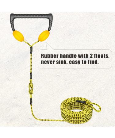 SELEWARE Water Ski Rope with Soft Rubber Handle and 2 Floats - 75 ft 2 Section Boat Tow Rope for Towable Tube - 4000 lbs Capacity - Buy Online on SooperMarket.com
