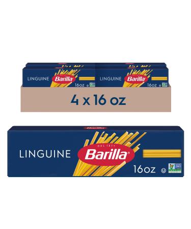 Barilla Linguine Pasta, 16 oz. Box (Pack of 4) - Non-GMO Pasta Made with Durum Wheat Semolina - Kosher Certified Pasta