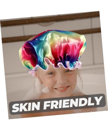 3-Piece FRCOLOR Double-Layer Satin Shower Cap Set for Women - Water-Proof, Breathable & Stylish Hair Protection - Buy Online on SooperMarket.com