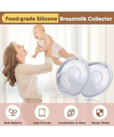 Lictin Breast Shells 2PCS Milk Collector Set | Silicone Nursing Cups for Breastfeeding | Includes 20 Breast Milk Storage Bags | Reusable and Leakproof - Buy Online on SooperMarket.com