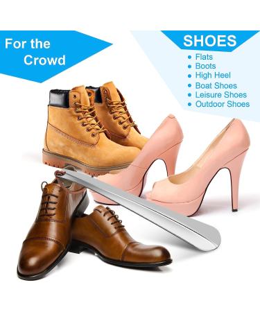 ONEKOO 12 Inch Premium Stainless Steel Shoe Horn - Long Handle Shoe Helper for Seniors, Pregnant Women, Men, Kids & Adults - Buy Online on SooperMarket.com