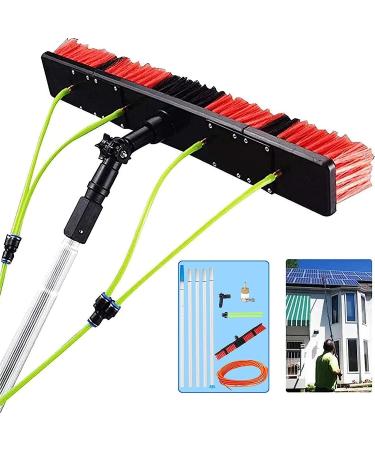 5-12m Extension Pole Window Washer Combo Telescopic Pole for Window Cleaning Extension Pole for Cleaning Windows 35cm Brush Head 6M/21FT