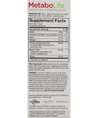 Buy Twinlab MetaboLife Ultra Advanced Weight Loss Formula - 45 Tablets for Effective Fat Burn - Buy Online on SooperMarket.com