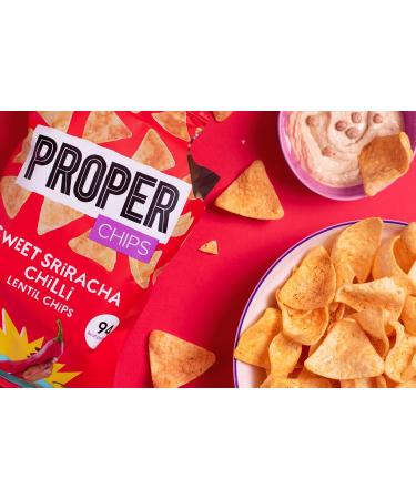PROPER Lentil Chips Sweet Sriracha Chilli 85g - Vegan & Gluten-Free Snack Sharing Bag - Buy Online on SooperMarket.com
