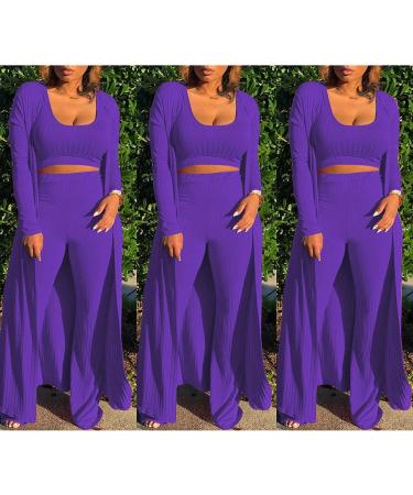 HANMAX Women's Winter Knitted Tracksuit Set - Purple, XX-Large - Buy Online on SooperMarket.com