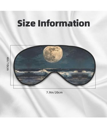 Moon and Sea Print Double-Sided Eye Mask Soft and Light Blocking for Enhancing Sleep Quality - Buy Online on SooperMarket.com
