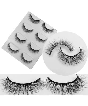 Desikixudy 3D Faux Lashes Handmade Luxurious Volume Fluffy Natural False Eyelashes 5 Pairs with Tweezers 05 - Buy Online on SooperMarket.com