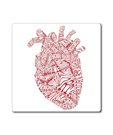 Anatomical Heart Funny Nurse T-Shirt | Nurse Appreciation | Nurse Shirts | Registered Nurse Graduation Gift | Doctor Gift Magnets 4" 4"
