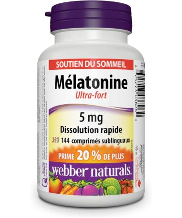 Webber Naturals Melatonin 5 mg Extra Strength (144 Quick Dissolve Tablets) + Omega-3 Fish Oil 1 000 mg (210 Softgels) 144 Melatonin + Oil 1 000 mg - Buy Online on SooperMarket.com