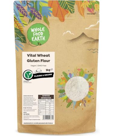 Wholefood Earth - Vital Wheat Gluten Flour - Vegan - GMO Free (3kg) & Nutritional Yeast Flakes 1 kg - with B12 Dairy Free GMO Free Vegan + Nutritional Yeast Flakes 3 kg (Pack of 1) - Buy Online on SooperMarket.com