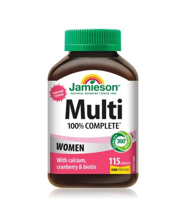 Jamieson 100% Complete Multivitamin for Adult Women with Calcium Cranberry & Biotin 115 count (Pack of 1)