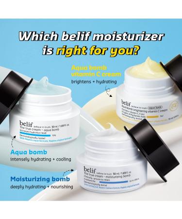 Belif Aqua Bomb Poolside Hydration Set - 26-Hour Hydrating Antioxidant Skincare Kit with Soothing Herbs - Includes Aqua Bomb, Cleansing Balm, Toner & Eye Bomb - Buy Online on SooperMarket.com