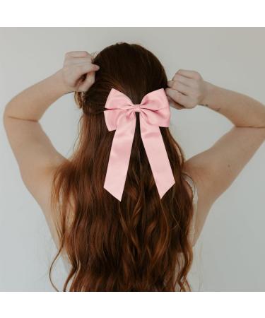2 Pack Bow Hair Clips Pink Hair Bows for Women Girls Large Bow Clips Hair Barrette Hair Accessories - Buy Online on SooperMarket.com