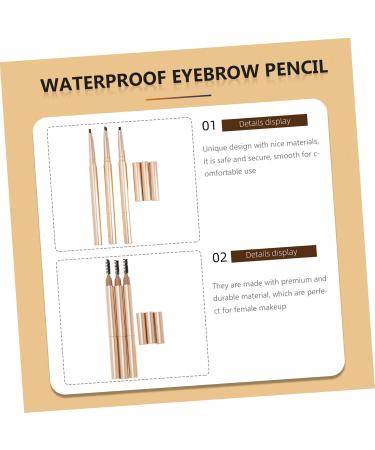 Healeved 3pcs Eyebrow Pencil Eyebrow Pencil Waterproof Brown Eyebrow Pencils Brow Pencil Black Abs - Buy Online on SooperMarket.com