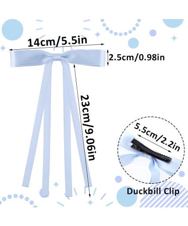 Andibro Silky Satin Hair Bows with Tassel 4 colors Hair Ribbon Barrettes Satin Bowknots Hair Pins Cute Princess Hair Bows French Clips Ponytail Holder Aesthetic Hair Accessories for Women Girls(B) - Buy Online on SooperMarket.com