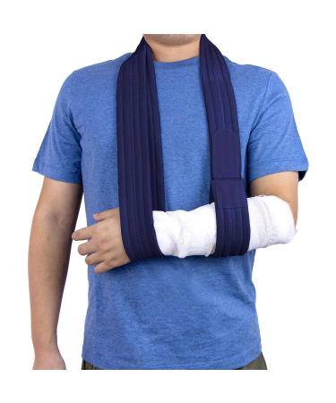 yeloumiss Arm Sling Adjustable Shoulder Support Sling Lightweight Comfortable Shoulder Immobiliser Support for Women and Men for Right Left for Wrist Hand Elbow Arm Injured 63 inch (Dark Blue)