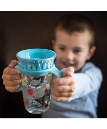 Nuby 360 Edge 2 Stage Drinking Cup | 10 Oz Space Aqua | Removable Handles & Hygienic Cover | 12M+ | 300 Ml 80809 - Buy Online on SooperMarket.com