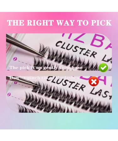 MIZ BARN Lash Clusters - 144pcs D Curl Eyelash Extensions (12-18mm) - Fluffy False Eyelashes for DIY at Home - Buy Online on SooperMarket.com