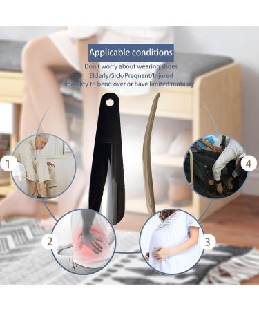 SKYPIA Plastic Shoe Horn 6.5 inch Black Khaki - Portable Travel Shoe Helper (2 Pack) - Buy Online on SooperMarket.com
