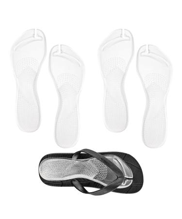 2 Pair Gel Cushion Insoles 8.27x2.95x0.31in Arch Support Cushion Insoles Adhesive Flip Flop Insoles Sandal Shoe Inserts Non-Slip Flip Flop Strap Pads Arch Insoles for Man Woman Foot Pain