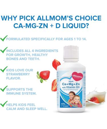 Kids Multivitamin - Calcium Magnesium Zinc with Vitamin D Tasty Even for Picky Eaters Age 1 to 14 Years Essential for Growth Strong Bones Immunity Kids Feel Calm And Relaxed - Allmom's Choice - Buy Online on SooperMarket.com