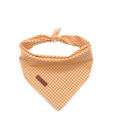 lionet paws dog bandana headscarves dog scarf triangular scarf yellow&white checked LL (1 pack) yellow&white checked